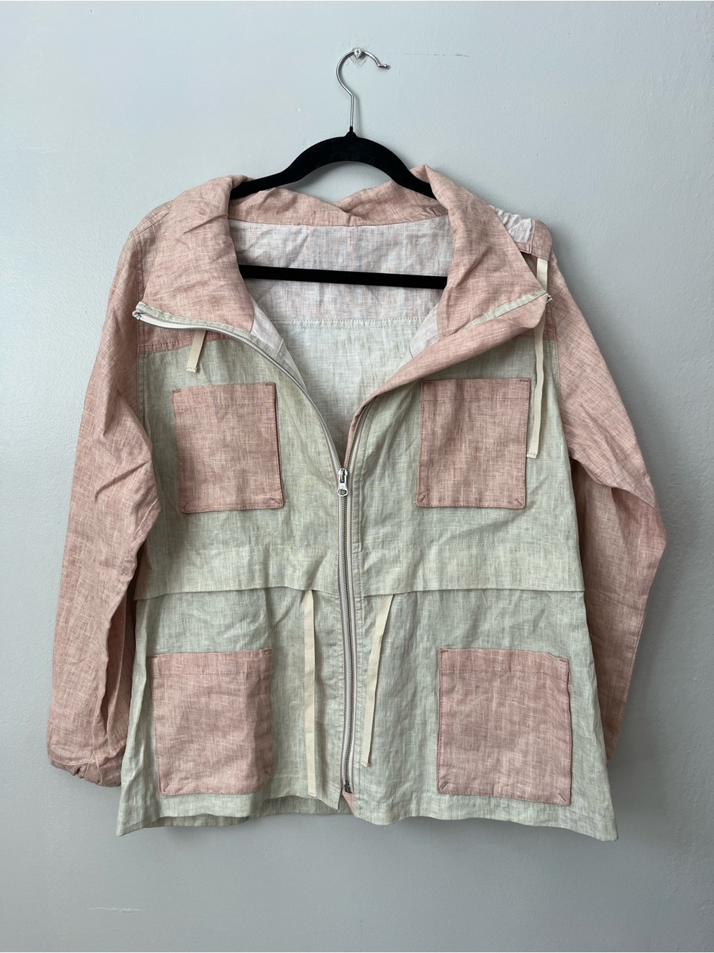 Étoile Isabel Marant Linen Colorblock Pattern Utility Jacket size Small - Picture 3 of 7